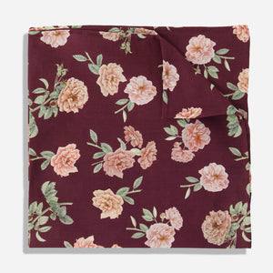 Scented Floral Burgundy Pocket Square