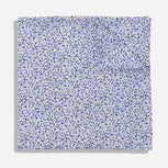 Scattered Leaves Blue Pocket Square