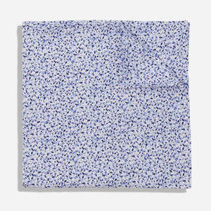 Scattered Leaves Blue Pocket Square