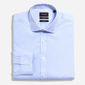 Pinpoint Micro Gingham Light Blue Non-Iron Dress Shirt
