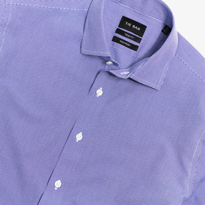 Pinpoint Micro Gingham Navy Non-Iron Dress Shirt alternated image 2