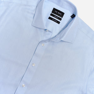 Herringbone Solid Light Blue Non-Iron Dress Shirt alternated image 2