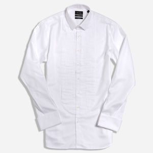 Herringbone Tuxedo White Pleated Bib Dress Shirt alternated image 1