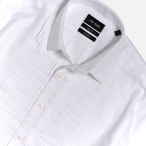 Herringbone Tuxedo White Pleated Bib Dress Shirt alternated image 2