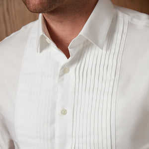 Herringbone Tuxedo White Pleated Bib Dress Shirt alternated image 6