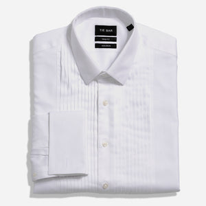 Herringbone Tuxedo White Pleated Bib Dress Shirt featured image