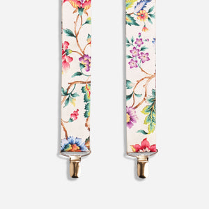 Floral Ivory Suspenders