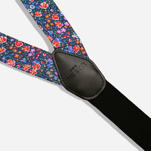Floral Navy Suspenders alternated image 1