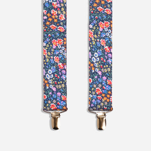 Floral Navy Suspenders