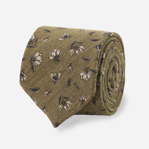 Grazioso Floral Olive Tie featured image