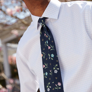 Royal Threads Floral Navy Tie alternated image 3