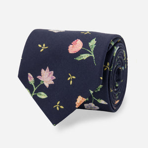 Royal Threads Floral Navy Tie