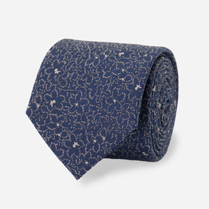 Sketch Floral Navy Tie