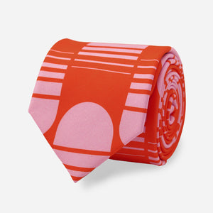 Elizabeth Olwen x Tie Bar Semi Stripe Orange Tie