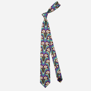 Elizabeth Olwen x Tie Bar Daisy Up Floral Purple Tie alternated image 1