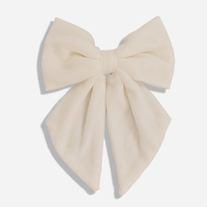 Laura Ashley x Tie Bar Velvet Ivory Relaxed Bow Tie