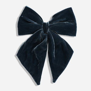 Laura Ashley x Tie Bar Velvet Navy Floppy Bow Tie