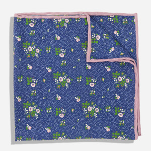 Laura Ashley x Tie Bar Dainty Roses Navy Pocket Square