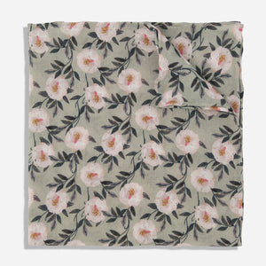 Peony Florals Grey Pocket Square featured image