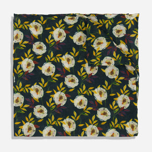 Peony Florals Navy Pocket Square featured image