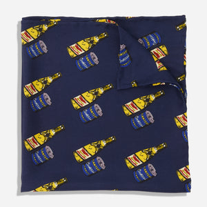 Miller High Life x Planters x Tie Bar Cheers Navy Pocket Square