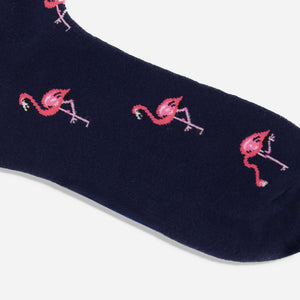 Flamingo Flock Navy Dress Socks alternated image 1