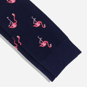 Flamingo Flock Navy Dress Socks alternated image 2