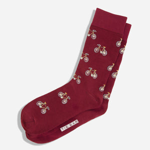 Bicycle Ride Burgundy Dress Socks featured image