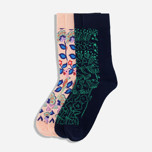 Bikini Sous La Pluie x Tie Bar Parrot Perch and Twilight Floral 2-Pack Dress Socks