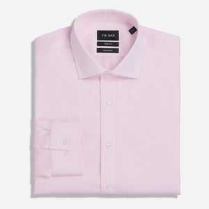 Herringbone Pink Convertible Cuff Non-Iron Dress Shirt