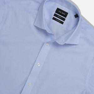Textured Micro Stripe Light Blue Non-Iron Dress Shirt alternated image 1
