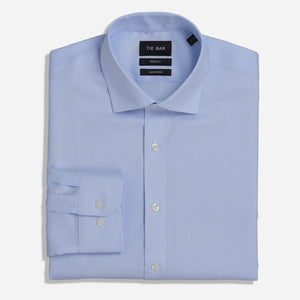 Textured Micro Stripe Light Blue Non-Iron Dress Shirt featured image