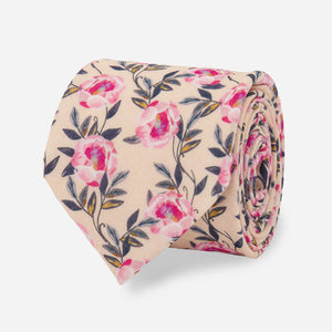 Peony Florals Blush Pink Tie featured image