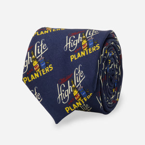 Miller High Life x Planters x Tie Bar Logo Navy Tie