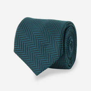 Diversey Herringbone Teal Tie