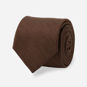 Alleavitch Herringbone Chocolate Brown Tie featured image