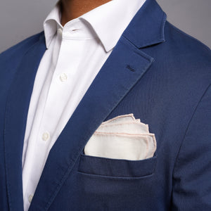 White Linen With Rolled Border Blush Pink Pocket Square alternated image 3