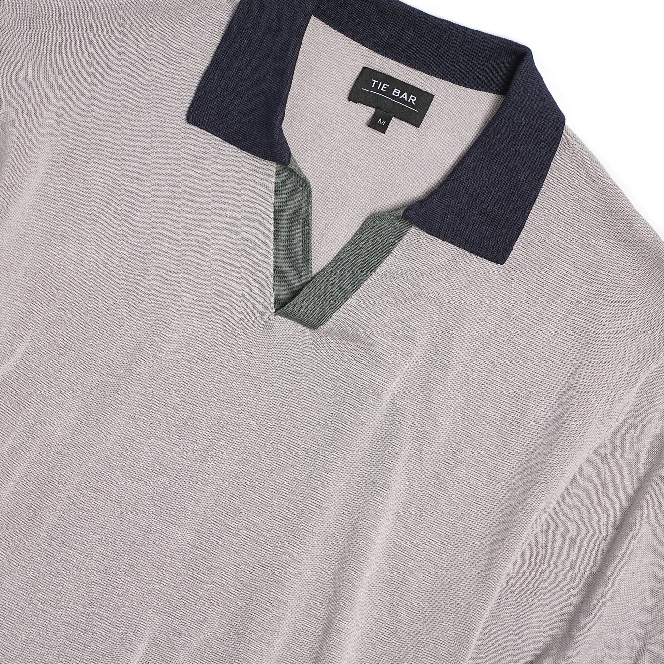 Colorblock Sweater Grey Polo | Cotton Polos | Tie Bar