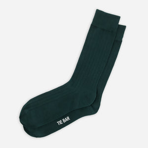 Wide Ribbed Hunter Green Dress Socks featured image