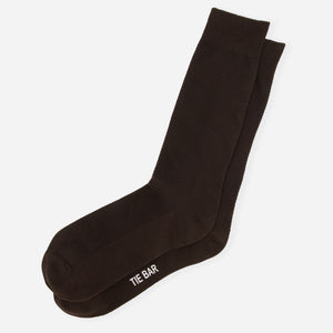 Solid Pique Chocolate Brown Dress Socks featured image