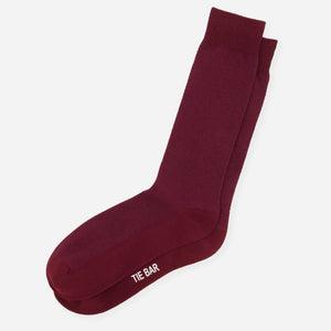 Solid Pique Burgundy Dress Socks featured image