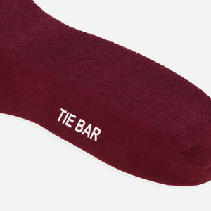 Solid Pique Burgundy Dress Socks alternated image 1