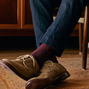 Solid Pique Burgundy Dress Socks alternated image 3