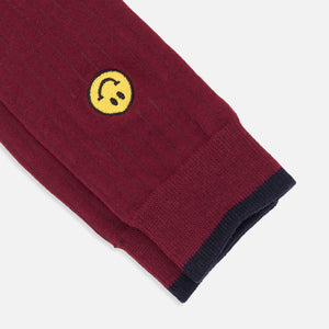 Doodle Smiley Burgundy And Navy Dress Socks alternated image 2