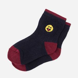 Doodle Smiley Burgundy And Navy Dress Socks alternated image 3