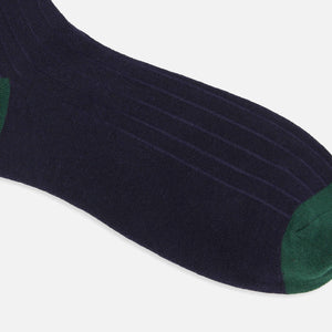 Doodle Smiley Navy And Hunter Green Dress Socks alternated image 1