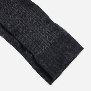 Merino Wool Cable Knit Charcoal Dress Socks alternated image 2