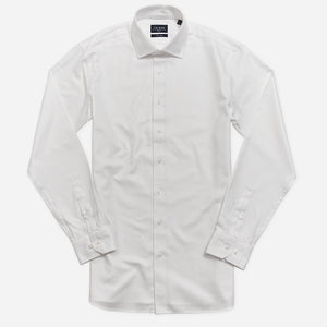 Herringbone White Convertible Cuff Non-Iron Dress Shirt alternated image 1