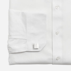 Herringbone White Convertible Cuff Non-Iron Dress Shirt alternated image 3