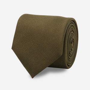 Grosgrain Solid Deep Olive Tie